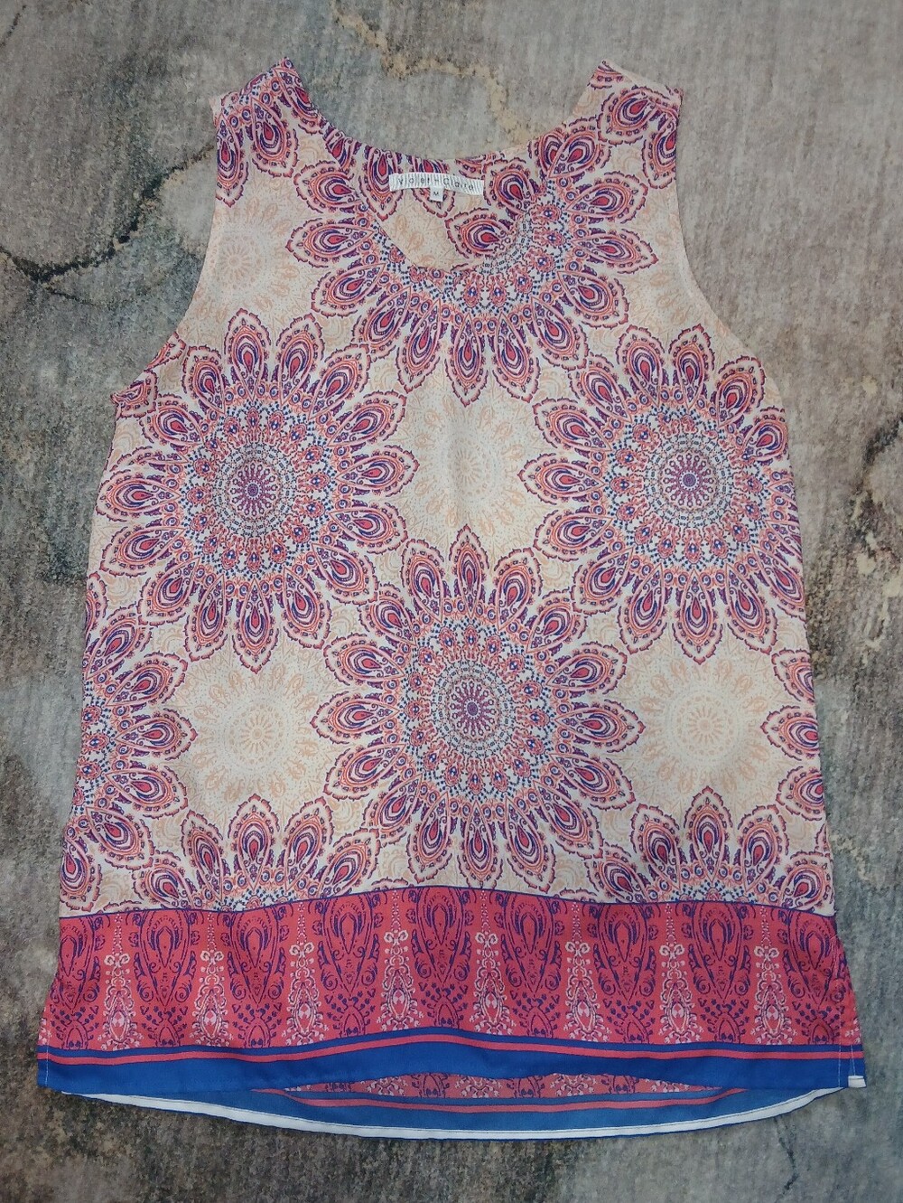 Violet & Claire Pink & Blue Paisley Top